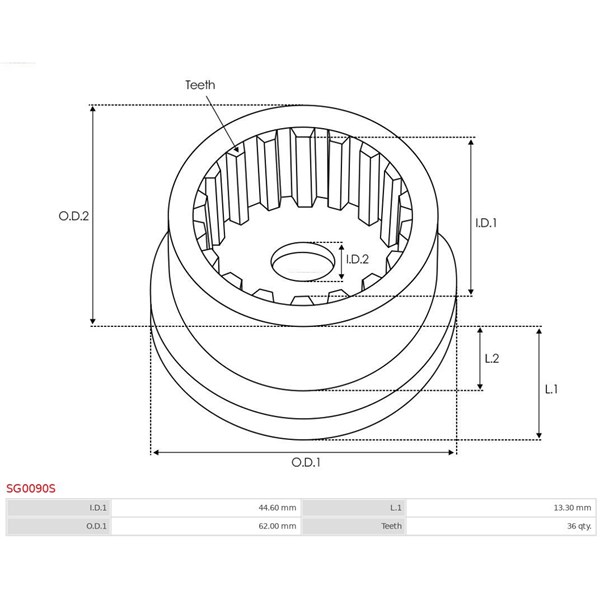 Reparationssats, Startmotor As-pl SG0090S AS-PL