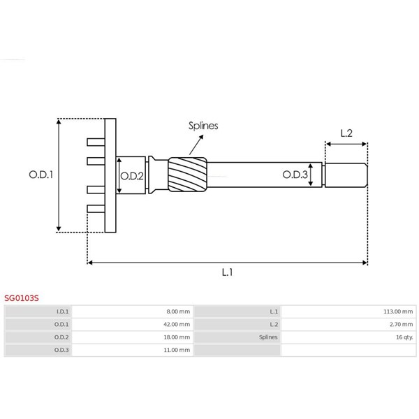 Reparationssats, Startmotor As-pl SG0103S AS-PL