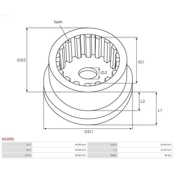 Reparationssats, Startmotor As-pl SG2001 AS-PL