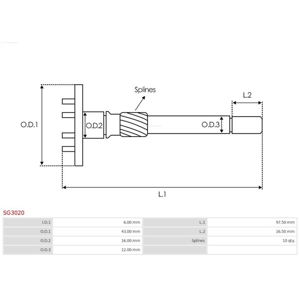 Reparationssats, Startmotor As-pl SG3020 AS-PL