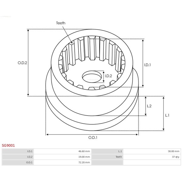 Reparationssats, Startmotor As-pl SG9001 AS-PL Reparationssats, Startmotor As-pl SG9001 AS-PL