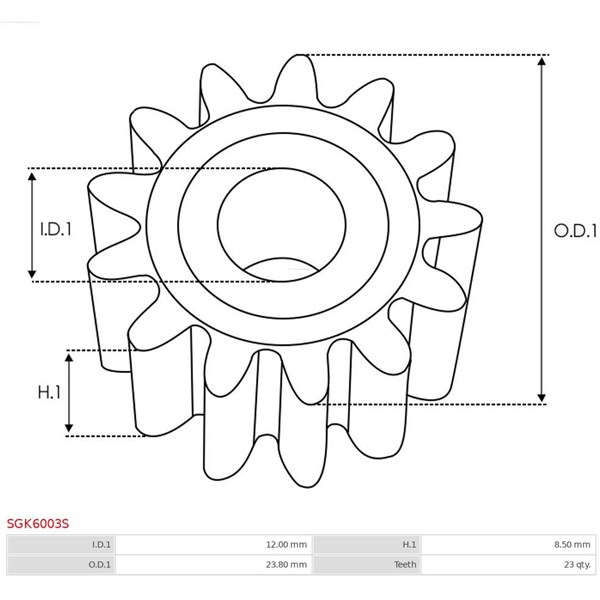 Reparationssats, Startmotor As-pl SGK6003S AS-PL