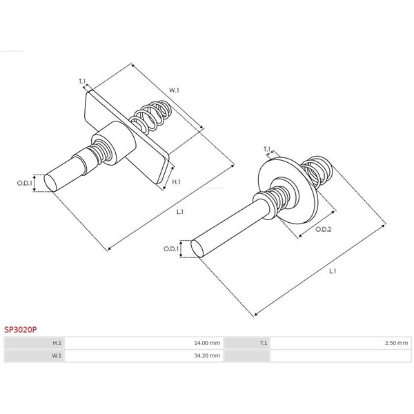Reparationssats, Startmotor As-pl SP3020P AS-PL