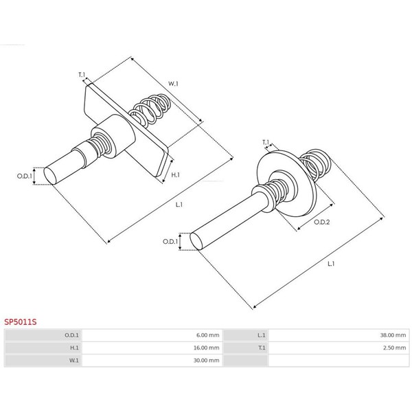 Reparationssats, Startmotor As-pl SP5011S AS-PL