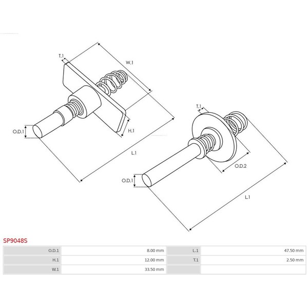 Reparationssats, Startmotor As-pl SP9048S AS-PL