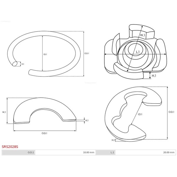Reparationssats, Startmotor As-pl SRS2028S AS-PL