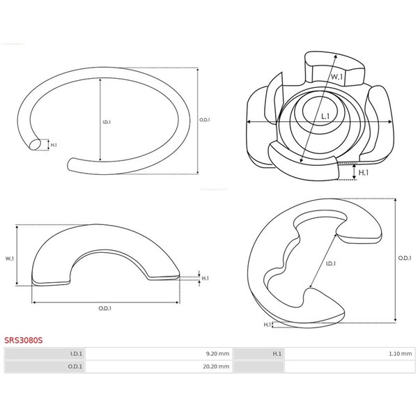 Reparationssats, Startmotor As-pl SRS3080S AS-PL