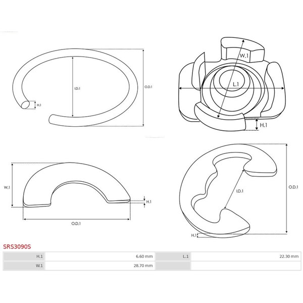 Reparationssats, Startmotor As-pl SRS3090S AS-PL