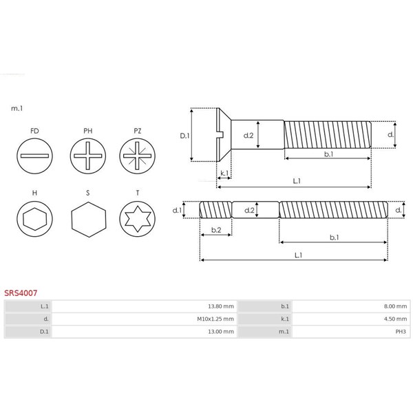 Reparationssats, generator As-pl SRS4007 AS-PL