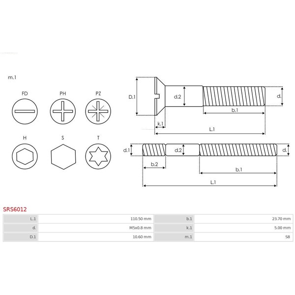 Reparationssats, generator As-pl SRS6012 AS-PL