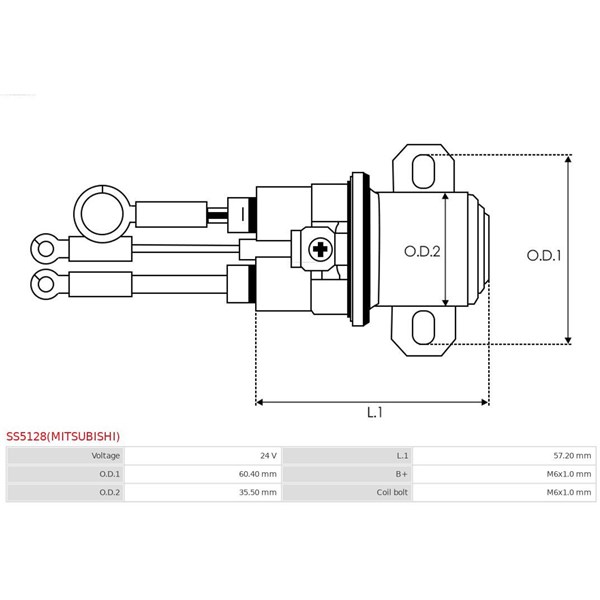 Magnetswitch, startmotor 24V As-pl SS5128(MITSUBISHI) AS-PL
