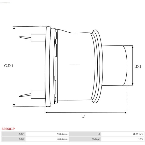 Reparationssats, Startmotor 12V As-pl SS6081P AS-PL