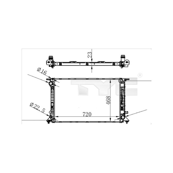 Kylare, motorkylning Tyc 702-0038 TYC