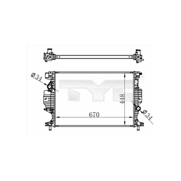 Kylare, motorkylning Tyc 710-0060 TYC