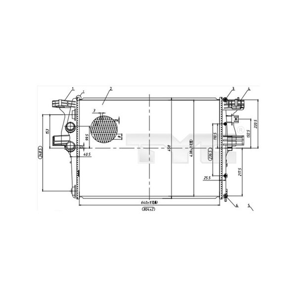 Kylare, motorkylning Tyc 715-0005 TYC