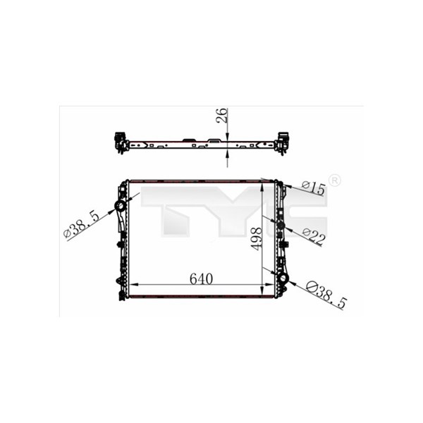 Kylare, motorkylning Tyc 721-0022 TYC Kylare, motorkylning Tyc 721-0022 TYC