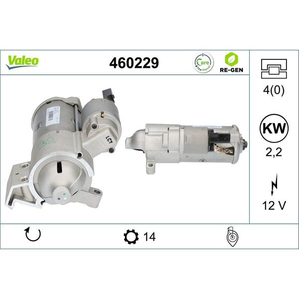 Startmotor 12V Valeo 460229 VALEO
