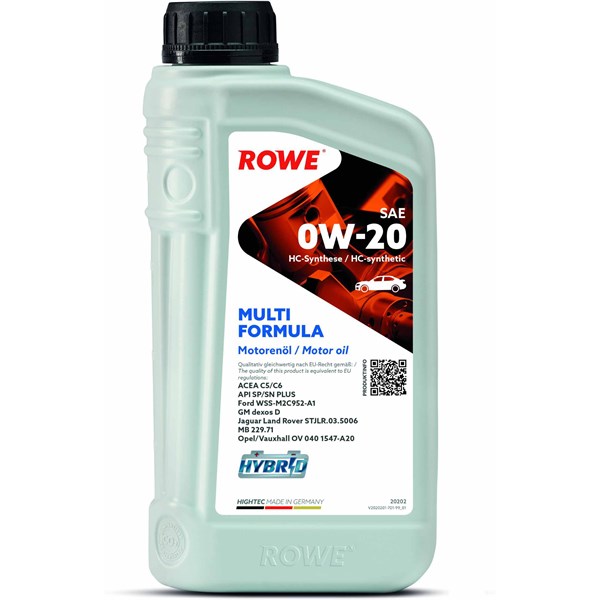 Motorolja HIGHTEC MULTI FORMULA 0W-20 (20202) C5/C6, 1l Rowe 2020 ROWE