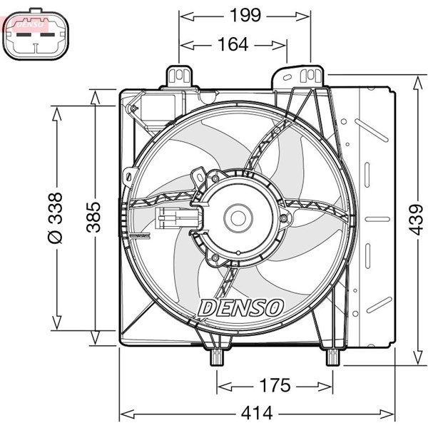 Fläkt, kylare 12V Denso DER07011 DENSO