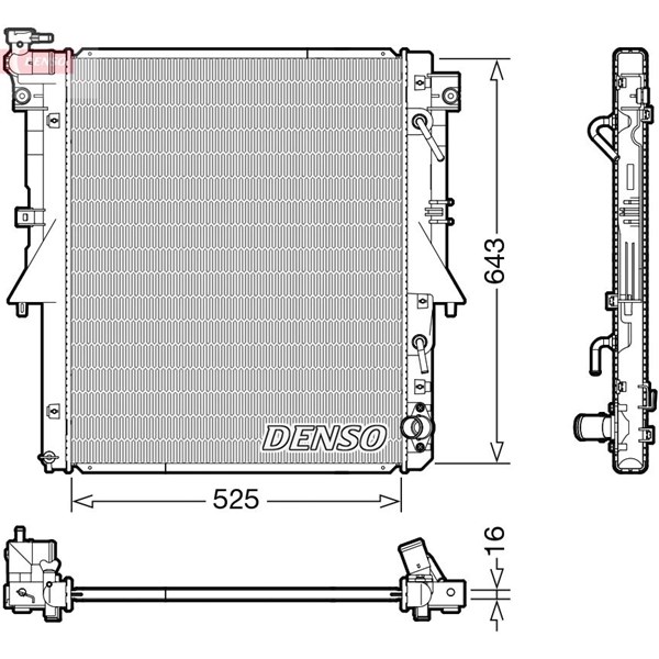 Kylare, motorkylning Denso DRM45055 DENSO