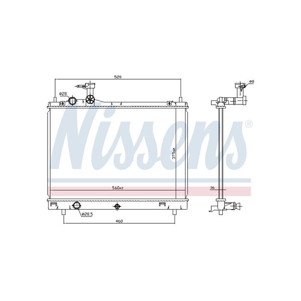 Kylare, motorkylning Nissens 606700 NISSENS Kylare, motorkylning Nissens 606700 NISSENS
