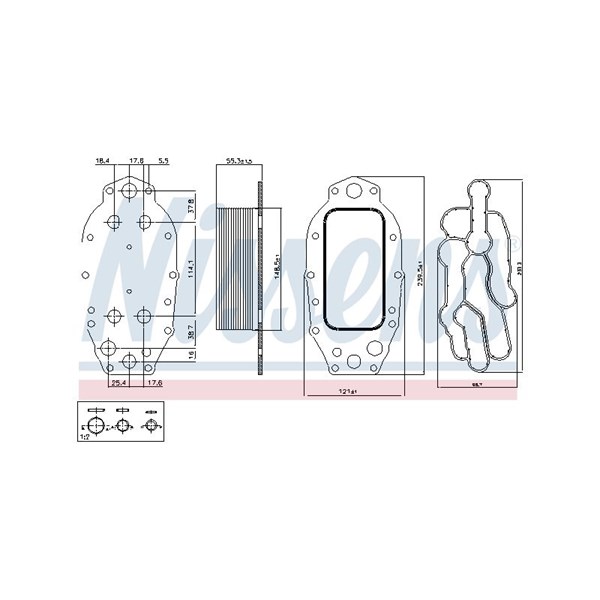 Oljekylare, motor, Nedre Nissens 91121 NISSENS