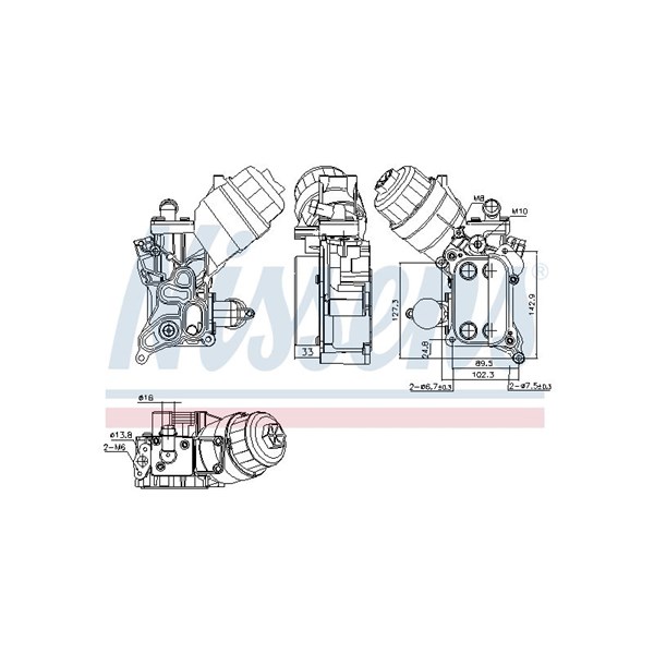 Oljekylare, motor Nissens 91355 NISSENS