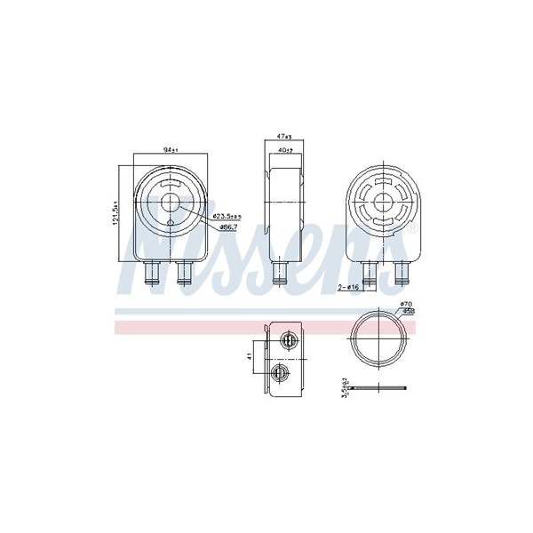 Oljekylare, motor Nissens 91451 NISSENS