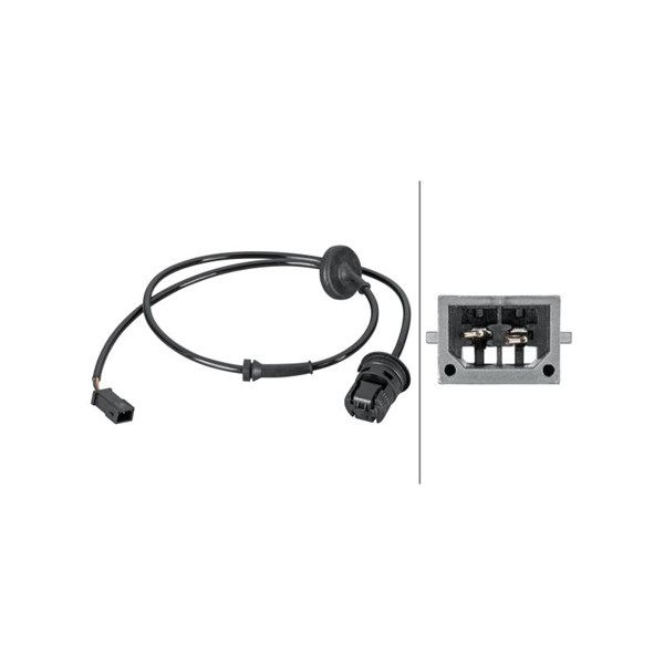 ABS-givare, Sensor, hjulvarvtal, Bakaxel Hella 6PU 012 806-901 HELLA