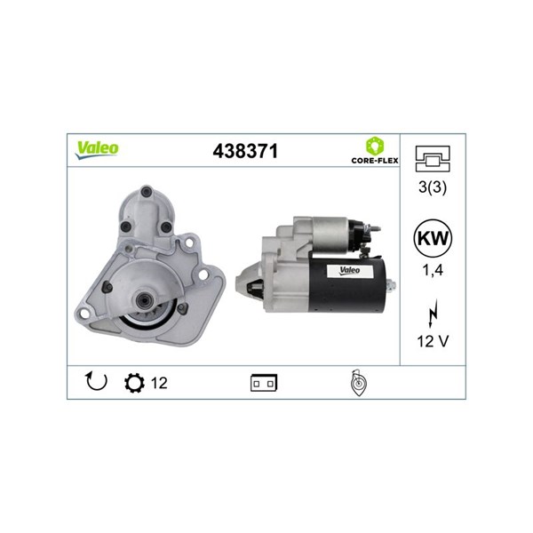 Startmotor 12V Valeo 438371 VALEO