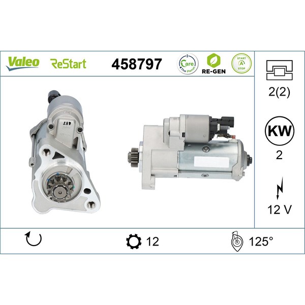 Startmotor 12V Valeo 458797 VALEO Startmotor 12V Valeo 458797 VALEO