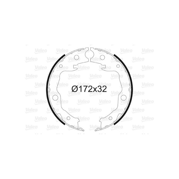 Bromsbackar, sats, parkeringsbroms, Bakaxel Valeo 564168 VALEO