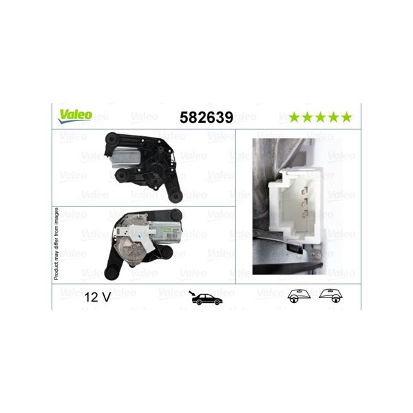 Torkarmotor 12V, Bak Valeo 582639 VALEO