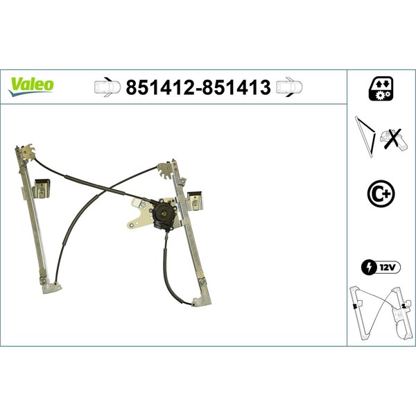 Fönsterhiss, Vänster fram Valeo 851412 VALEO