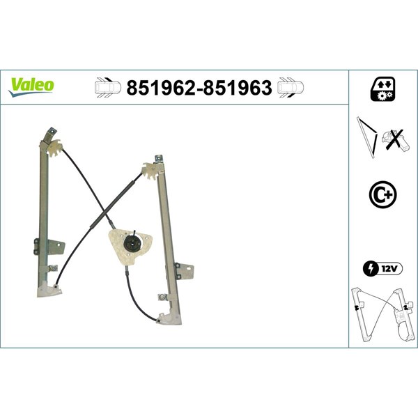 Fönsterhiss, Vänster fram Valeo 851962 VALEO Fönsterhiss, Vänster fram Valeo 851962 VALEO