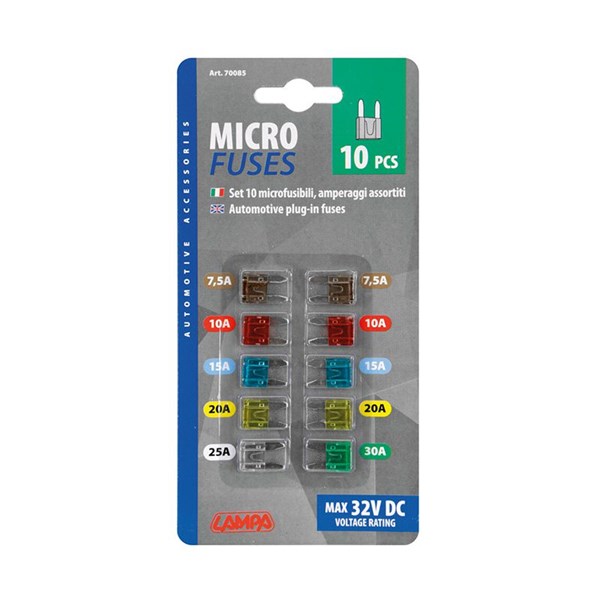 Säkringar Mini 7,5A - 30A, 10-pack, Universal