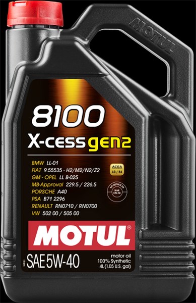 Motorolja Motul 8100 X-CESS GEN2 5W-40, 4L MOTUL