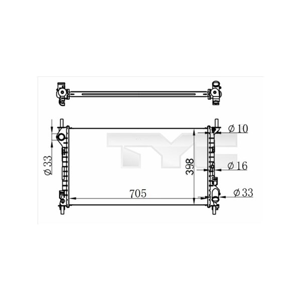 Kylare, motorkylning Tyc 710-0068-R TYC