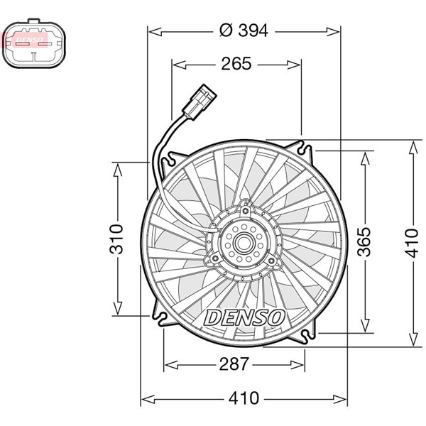 Fläkt, kylare 12V Denso DER07012 DENSO