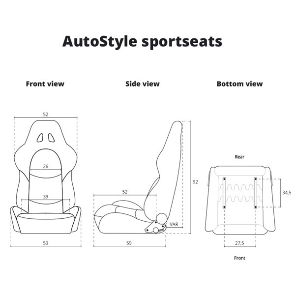 Sportstol Retro II, Universal Autostyle SS 65LS AutoStyle Sportstol Retro II, Universal Autostyle SS 65LS AutoStyle