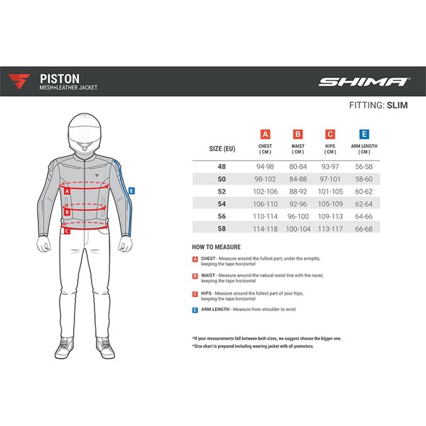 MC Herr LÄDER MESH jacka SHIMA PISTON Svart-54 Shima PISTON-MEN-5 SHIMA