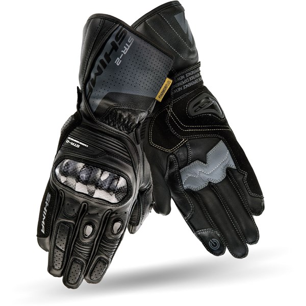 MC herrhandskar Long SHIMA STR Black S Shima STR-BLACK-S SHIMA