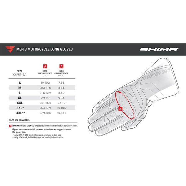 MC herrhandskar Long SHIMA STX Black M Shima STX-BLACK-M SHIMA