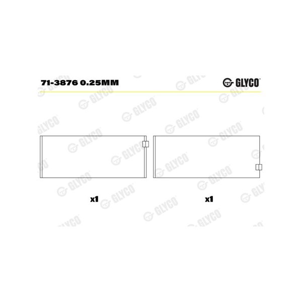 Vevstakslager Glyco 71-3876 0.25mm GLYCO