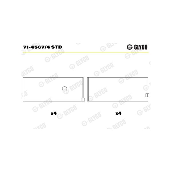Vevstakslager Glyco 71-4567/4 STD GLYCO