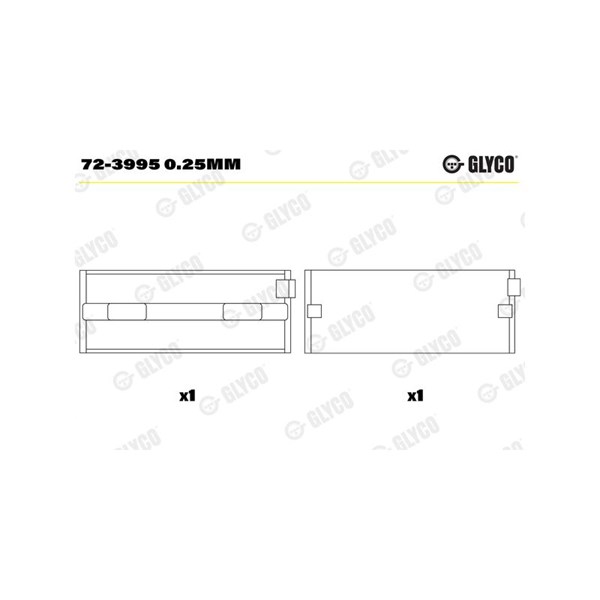 Vevlager Glyco 72-3995 0.25mm GLYCO