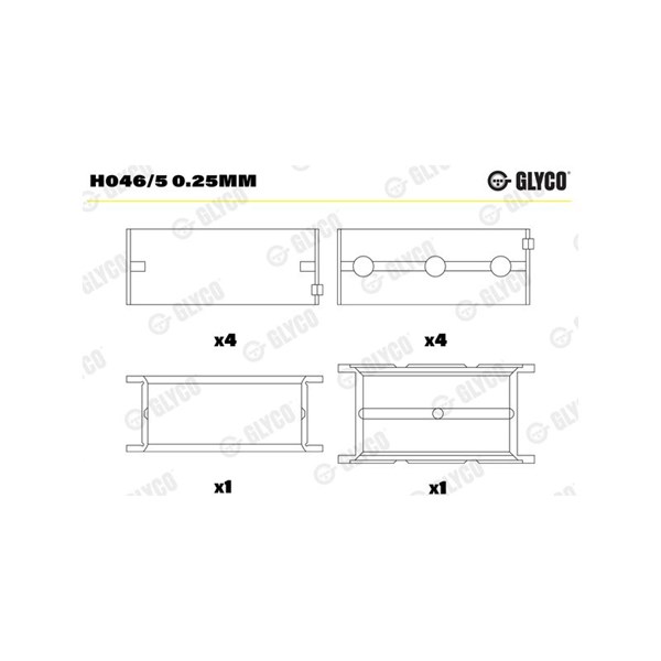 Vevlager Glyco H046/5 0.25mm GLYCO