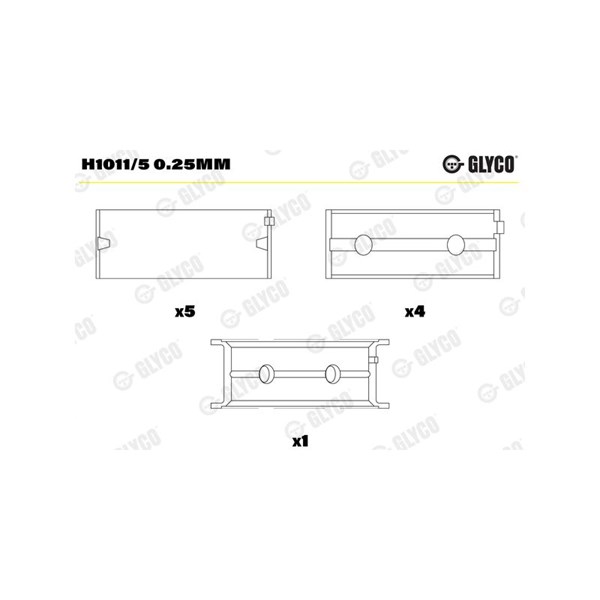 Vevlager Glyco H1011/5 0.25mm GLYCO