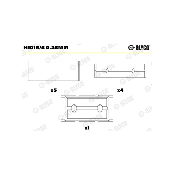 Vevlager Glyco H1018/5 0.25mm GLYCO