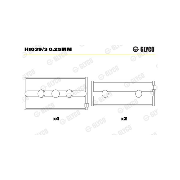 Vevlager Glyco H1039/3 0.25mm GLYCO
